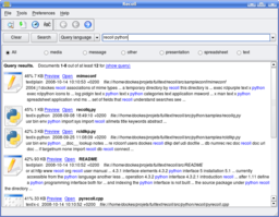 Thumbnail of recoll main screen